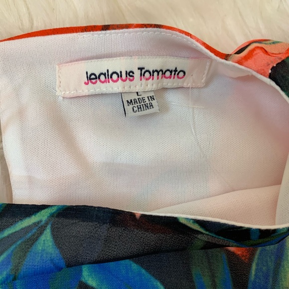 Floral puff sleeves waist tie ruffled midi dress L - Picture 12 of 16